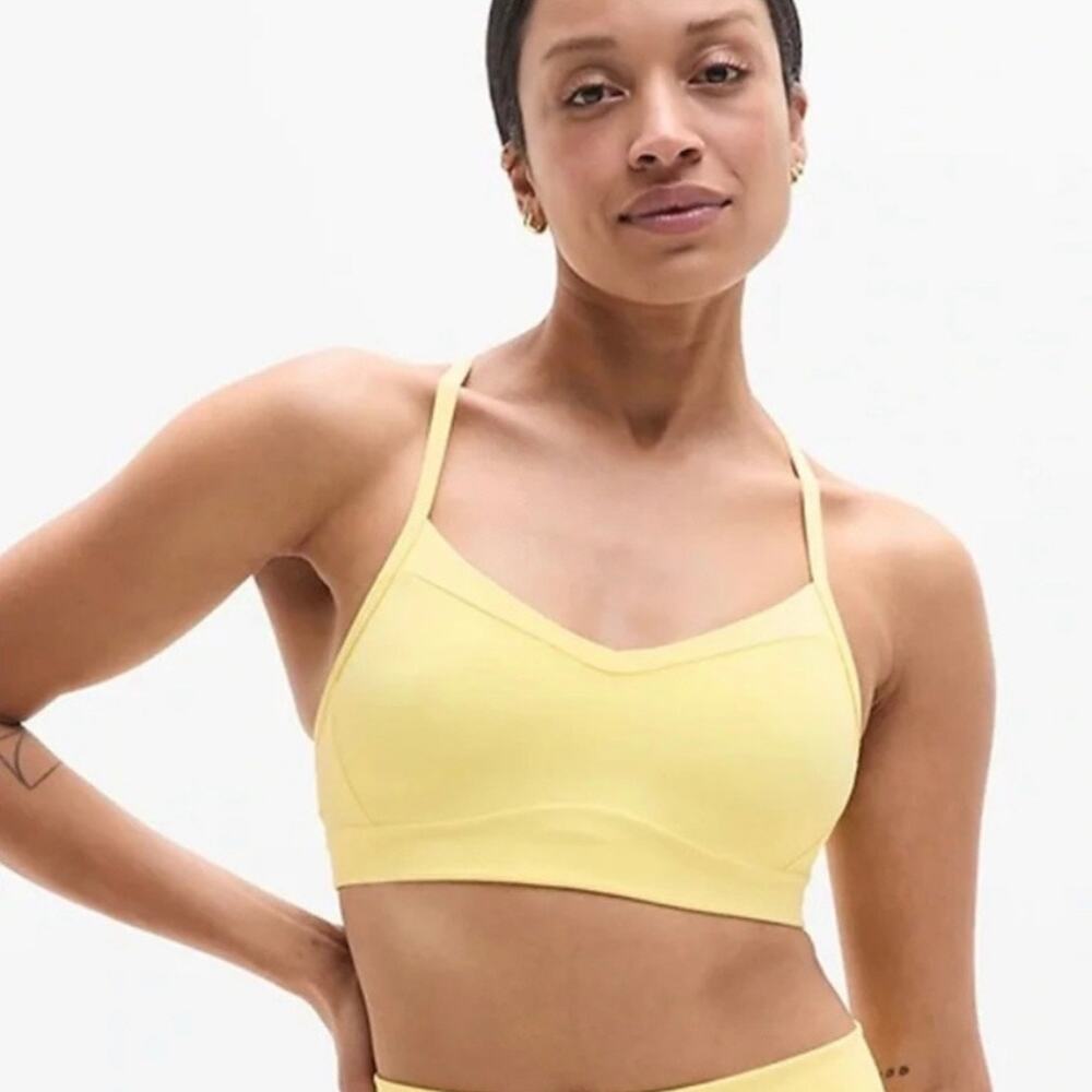 Athleta Vital Sports Bra A-C Cups XL Citron Yellow
